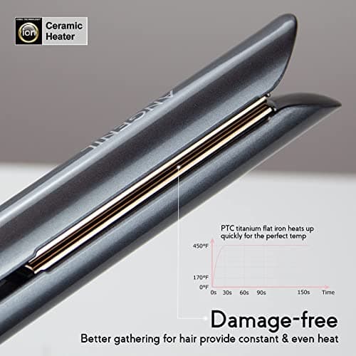 ANGENIL Professional Hair Straightener 5 Temp Adjustable, 30S Fast Heating — view 2