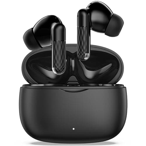 BlitexyFlow Wireless Earbuds, Ear Buds Earphones Bluetooth 5.3 USB C Mini Headphones Touch Control with Microphone Hi-Fi Stereo Sound Deep Bass CVC Noise Cancelling Water-Resistant