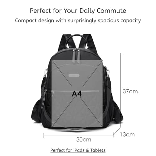 JANSBEN Small Backpack for Women, Elegant Anti-Theft Rucksack, Water Resistant Mini Daypack, Ladies Backpack Handbags for Travel, Work and School — view 4