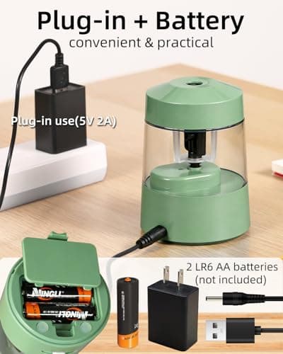 ZMOL Electric Pencil Sharpener 6-12mm Jumbo Colored&No.2 Pencils Grey-Green — view 4