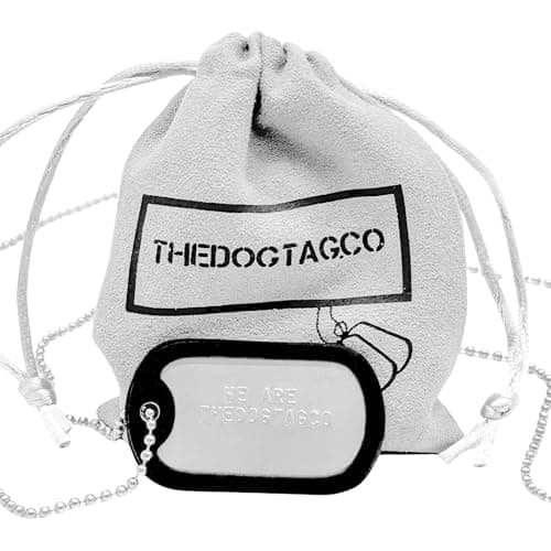 Military Dog Tags - Set of 1 Personalised Stainless Steel Nickel Plated Army Style Dog ID tag with Ball Chain & Silencer Read Description to See How to ADD Personalisation