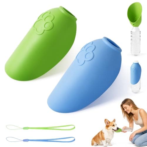 Adiwo 2Pcs Portable Silicone Pet Water Fountain, Dog Water Dispenser