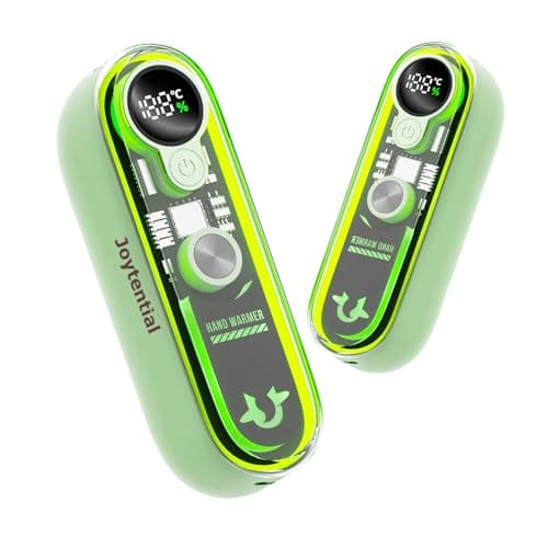 Joytential Magnetic Hand Warmers Rechargeable, 2 in 1 Electric Handwarmer, Portable USB Hand Warmers, 4 Heat Settings, Handwarmers Gifts for Gaming Outdoor Travel Camping, Green