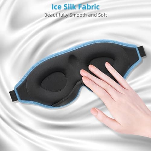 Trilancer Blackout Sleep Mask, 3D Eye Mask for Sleeping, Men & Women-Blue — view 6