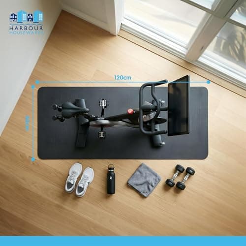 Harbour Housewares Rubber Treadmill Mat – 120 x 60cm – Black - Heavy-Duty NBR, Non-Slip, Water & Abrasion Resistant, Home Gym Floor Protector, Portable, Durable Exercise Mat — view 6