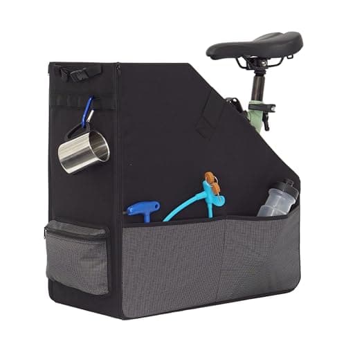 Vincita Keeper Box 2.0 for Folding Bicycle - Folding Bike Storage Solution - Suitable For Bike - Keep The Bike Vertical In The Car Trunk To Save Space (Black with Green zipper 2.0, For Brompton Bike) — view 2