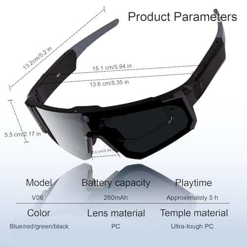 QQCHGOL 2026 4K Al Camera Glasses,8MP Smart Bluetooth Sport Cycling Eyewear — view 6
