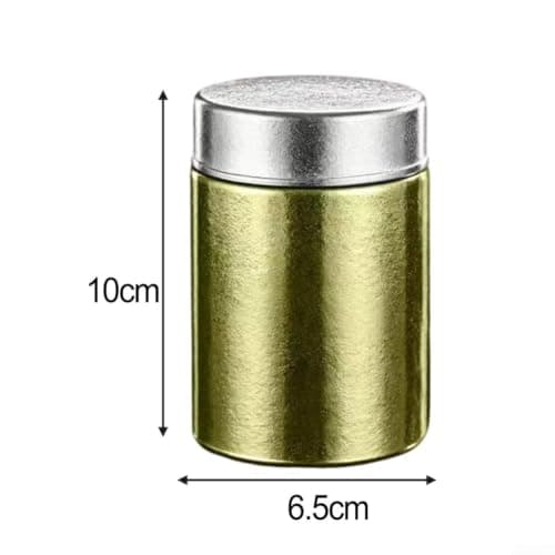 Pure Titanium Tea Canister with Pattern, Airtight Moisture Storage Jar for Travel and Camping, Small Sealed Spice Pot for Home and(Gold) — view 2