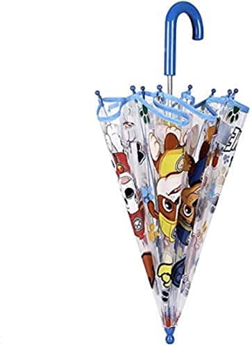 Nickelodeon Transparent Paw Patrol Umbrella for Children Blue Stick Umbrella for Boys - Marshall Chase and Rubble Print - Windproof Dome Brolly with Safety Opening 65CM — view 2