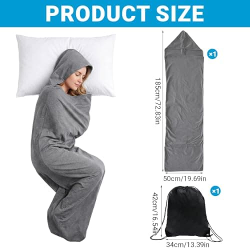 Sleep Pod Wearable Blanket, Sensory Hoodie Sleep Sack for Adults — view 2