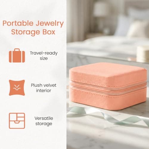 GoDyna 12 Pack Travel Jewelry Box PU Leather Organizer Portable Case Pink — view 4