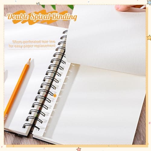 A5 Sketch Book for Kids, 160gsm Hardcover Spiral Drawing Pad, 60 Sheets — view 5