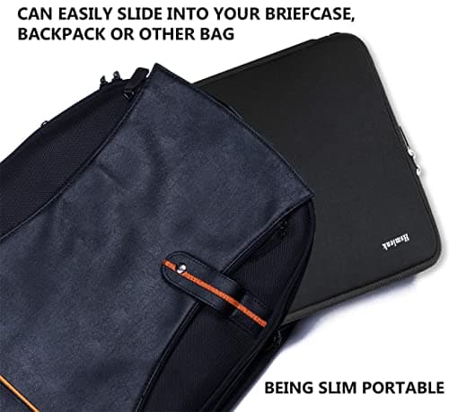 laptop sleeve 14 inch, Upgrade Durable Shockproof Protective Computer Cover Flip Case Briefcase Carrying Bag Compatible with 14"-15" HP, Lenovo, Asus, Acer, Notebook, Chromebook Computer, Black — view 6