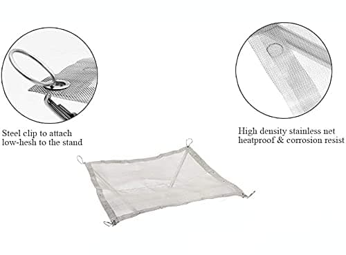 YEASQGS Portable Outdoor Camping Fire Pit Replacement Mesh Foldable Stainless Steel Mesh for Camping Backyard Garden (16.3 * 16.3 inch, Silver) — view 2