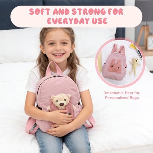 Aucuu Cute Bear Small Toddler School Bag, Kids Backpack, Toddler Backpack for Boys Girls, Cartoon Preschool Kindergarten Elementary Rucksack, Mini Children Backpack for School & Travel (S) — view 4