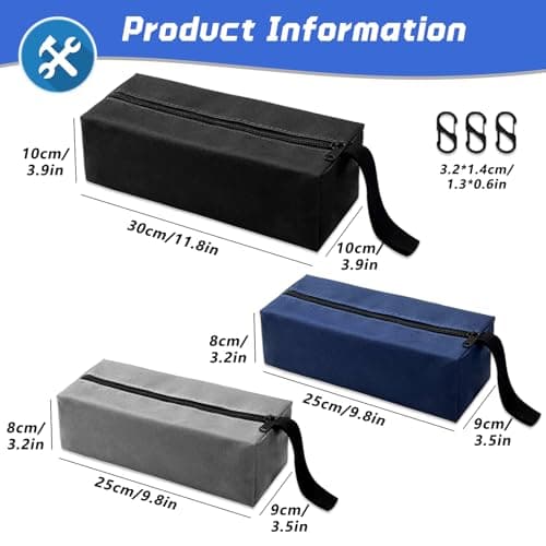 Gobiufy 3 Pcs Multipurpose Zipper Small Tool Bags Small Tool Pouch Set — view 2