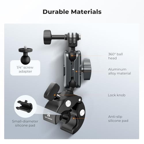 K&F CONCEPT Bike Motorcycle Handlebar Mount with 360° Swivel Dual Ball Head — view 6