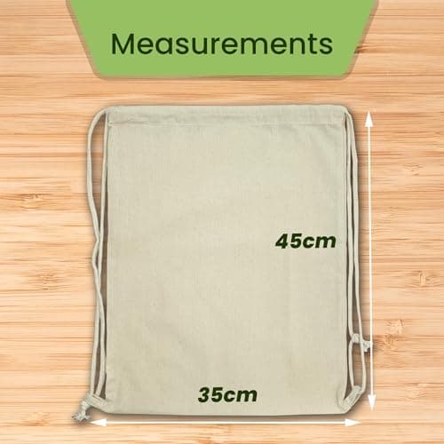 Bronta Mill Plain Cotton Drawstring Bags Rucksack Backpack Gym School PE Book Bag - Pack of 1 — view 2