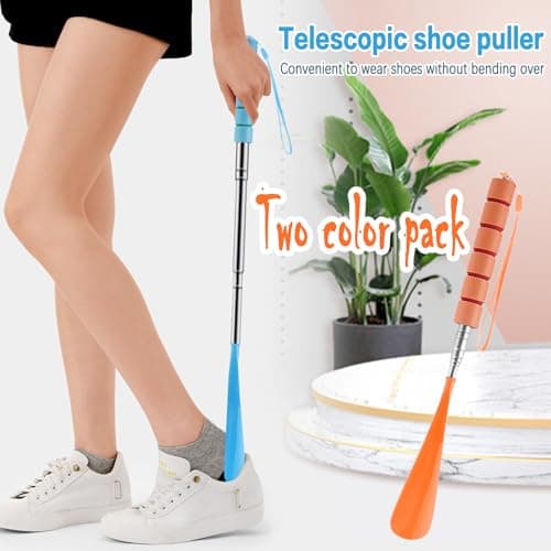 Long Handled Travel Shoe Horn Horns Pull Chausse Pied Telescopic, 2 Pcs — view 3