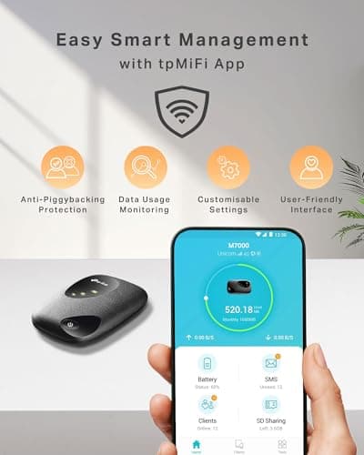 TP-Link M7000 Cat4 Portable WiFi MiFi, 4G Router with SIM Slot — view 5