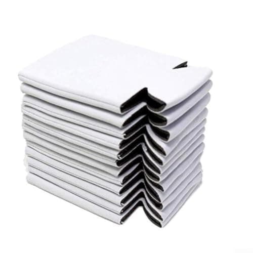 Portable Foldable Can Coolers 10-Pack for Travel Picnic(White)