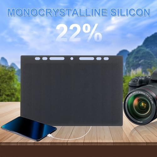 Lixada 10W High Power Paper Shaped Mini Portable Monocrystalline Silicon Solar Panel Charger USB Port for Cell Phone Camping Riding Climbing Travel Outdoor Activity — view 2