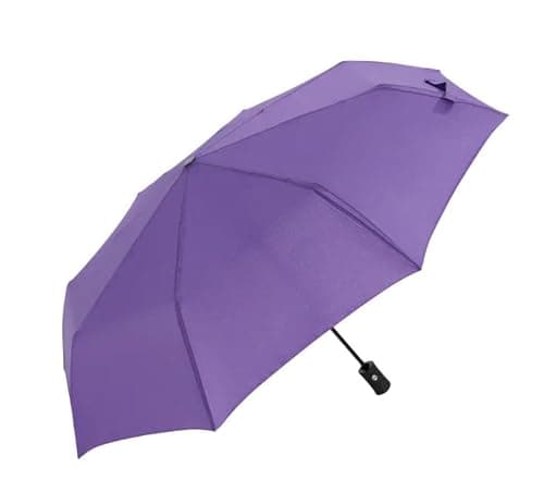 UK-UNIQUE Windproof Travel Umbrella - Compact, Light, Automatic, Strong and Portable - Wind Resistant, Small Folding Backpack Umbrella for Rain - Men and Women (Purple) — view 5