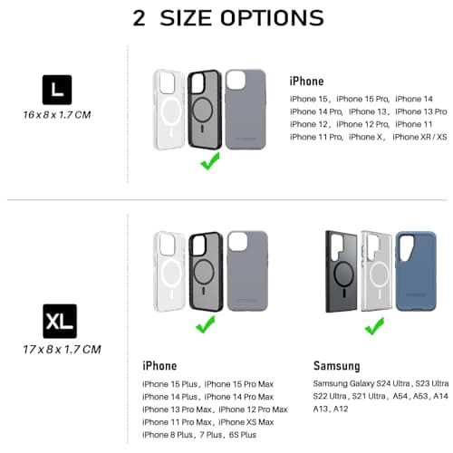 ykooe Horizontal Nylon Phone Holster for iPhone Pro Max 17/16/15/14/13/12/11/ Belt Clip Pouch for Samsung Galaxy Ultra S26/S25/S24/S23/S22/S21,Moto Smartphone (XL) — view 2