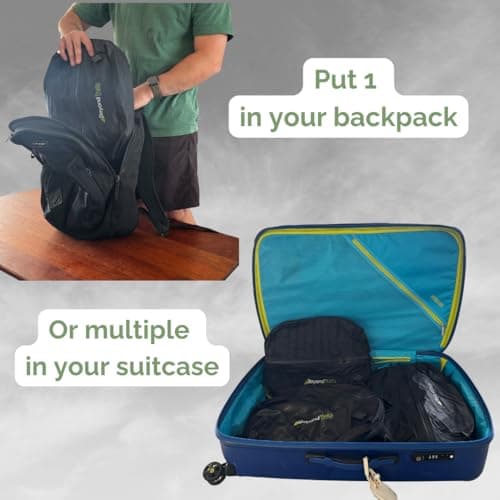 BeyondTrails 2 Pack Vacuum Compression Packing Cubes for Clothes | Travel Bag | Vacuum Storage Bags | Suitcase Travel Accessories Packing Organiser | Plane Essentials | Luggage Gear — view 3