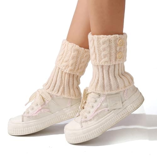 XuQiZZpp Portable Short Leg Warmers Knitted Warm Knitted Foot Protectors Compact Design for Travel Commuting and Work — view 4