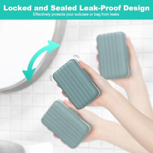 Alyvisun 2 Pcs Travel Soap Case with Lid, Portable Soap Dish, Soap Box with Draining Board, Waterproof Leakproof Soap Container Holder for Shower Travel Outdoor(Green & White) — view 2