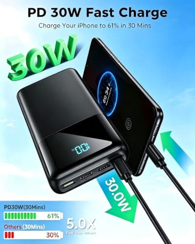 50000mAh Portable Power Bank, USB C PD 30W Fast Charge 5-Port — view 3