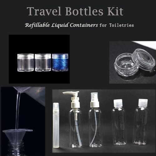 Toiletry Bag & Travel Bottles Set TSA Approved Leak Proof Refillable Containers for Toiletries | Clear TSA Approved Kit With Travel Size Bottles — view 5