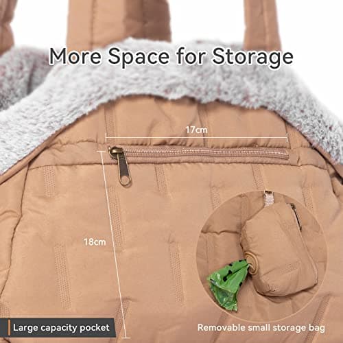 A 4 Pet Dog Carrier Handbag, Sling Bag, for Small Dogs, 40x20x24 cm, Khaki — view 4