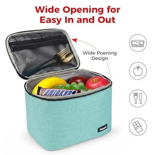 Gloppie Insulated Lunch Bag for Women Men, Leakproof Thermal Lunch Box for Work Office, Large Cooler Bag for Picnic School Travel, Mint Green — view 4