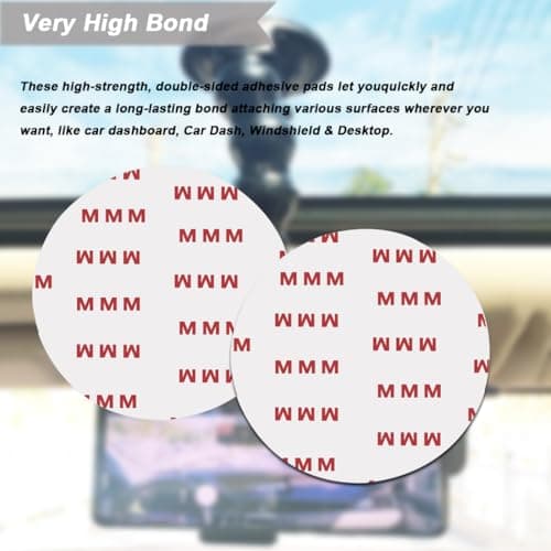 10 Pack 90mm (3.54") Circular Double Sided Sticky Pads, Strong Car Sticky Adhesive Replacement for Car Mount Mounting Holder Disk Windshield GPS Camera Lock Sucker Suction Cup Hook Dashboard Bracket — view 5
