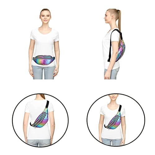 Fashion Waist Packs, Holographic Bumbag Set, Holographic Fanny Packs, Waterproof Belt Bags Women Hiking Wasit Packs for Outdoor Travel, Leather Bumbags for Ladies. — view 4