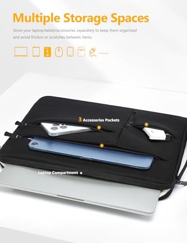 HYZUO 14-15 Inch Laptop Case Sleeve Bag for MacBook Air 15 M5, Black — view 3