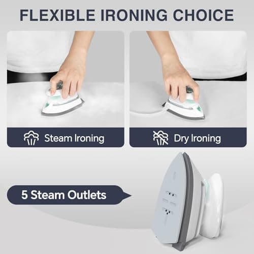 BEAUTURAL Mini Travel Steam Iron for Clothes with Dual Voltage — view 4