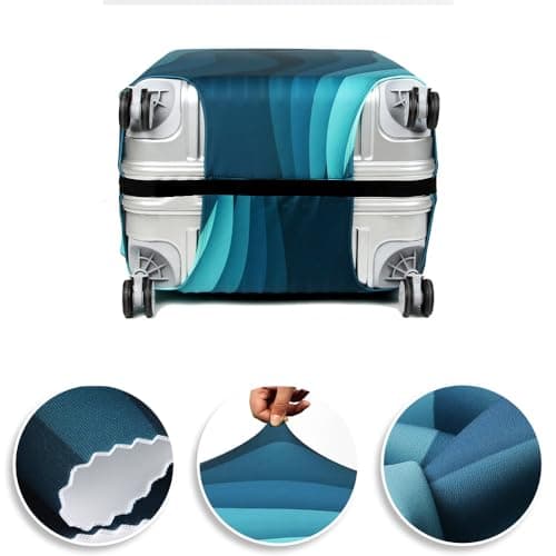 Printed Design Travel Trolley Case Cover Protector Washable Suitcase Cover Luggage Storage Covers for 18-32 Inch Luggage Cover (green, M for 22"-25" inches case) — view 4