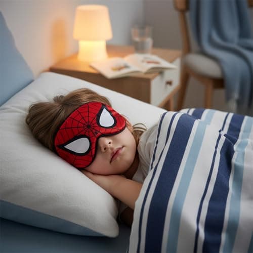 Wellrun 2PCS Cute Spider Sleep Mask,Adjustable Head Strap Blackout Cool Eye Cover,Funny Soft Breathable Imitation Silk Sleep Eye Mask for Travel,Home,Hotel,Office,Meditation,Party — view 5