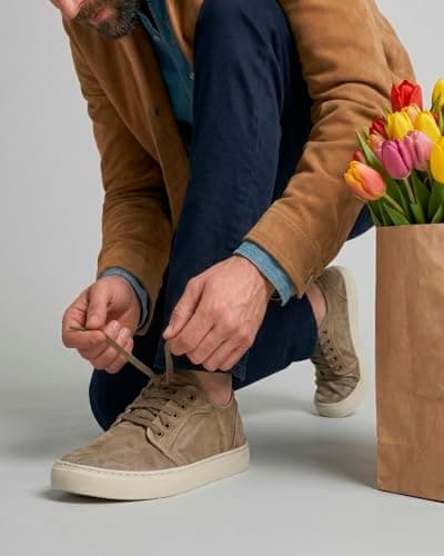 Natural World 6602E Old Narciso Men's Canvas Casual Sneakers, brown, 11.5 — view 2