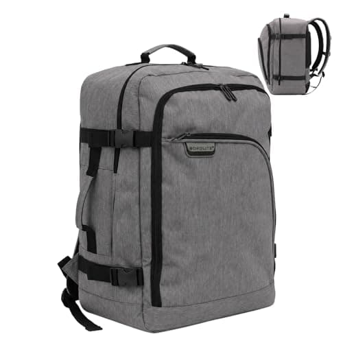 Bordlite EasyJet Cabin Backpack 45x36x20cm Grey – Underseat Cabin Bag for Ryanair, Wizz Air & 30+ Airlines, Lightweight Carry On Travel Backpack with Compression Straps & Laptop Storage