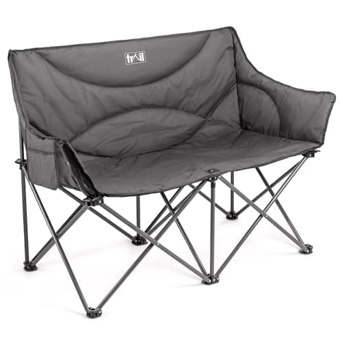 Trail Linnet Padded Double Camping Chair, 2 Seater, Grey