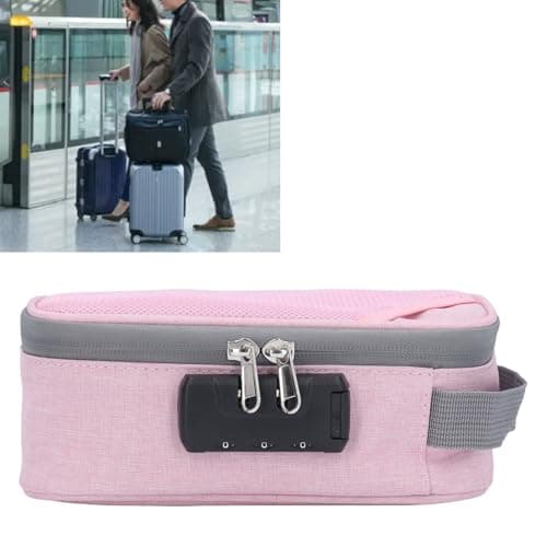 Odor Resistant Storage Bag, Code Lock Design Odor Resistant Suitcase Container Lightweight Multifunctional Easy to Use for Travel (Pink) — view 5