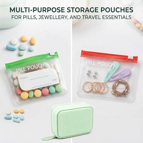 maykawe A8 Waterproof Pill Organiser,14 Color-Coded Pouches 7-14 Day Binder Style,Portable Zippered Storage for Travel & Daily Vitamins — view 4