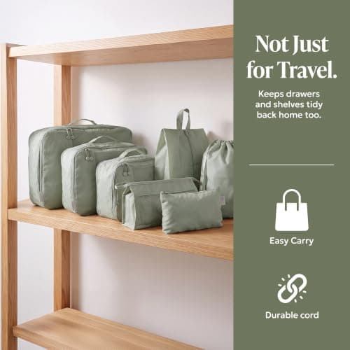 LUGG 8 Set Compression Packing Cubes for Suitcases – Suitcase Organiser Set, Lightweight 290D Polyester Waterproof Travel Bags, Luggage Packing Organizers, Travel Essentials for Men & Women — view 6