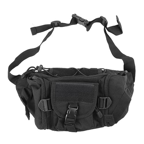 LIYJTK Men Waist Bag Oxford Cloth Waistpack Portable Chest Pouch Hip Pack for Travel Hiking Running Outdoor Sports Black Adventure Mountaineering