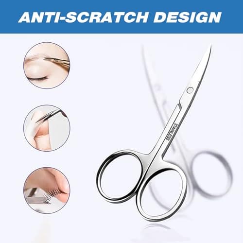 2 Pack Stainless Steel Nose & Ear Scissors With Beard & Brow Trimmer for Men & Women - Black, Silver Non-Rust Material for Precision Grooming — view 4