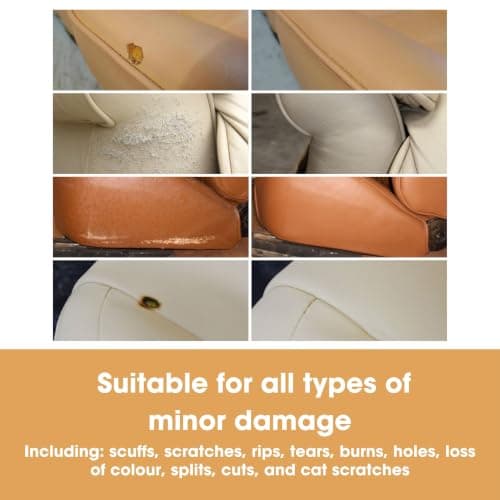 Furniture Clinic Complete Leather Repair Kit (Beige) -12 Colour Options for Sofas, Car Seats - Matches All Shades of Leather - Patch, Fill & Touch up Scratches, tears and Other Damaged Areas — view 5